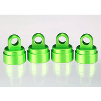 TRAXXAS 3767G: Shock caps, aluminum (green-anodized) (4) (fits all Ultra Shocks)