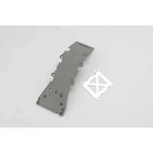 TRAXXAS 4937A Skidplate, front plastic (grey)/ stainless steel plate