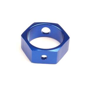 TRAXXAS 4966X: Brake adapter, hex aluminum (blue) (use with HD shafts)