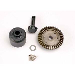 TRAXXAS 4981: Ring gear, 37-T/13-T pinion/diff carrier/6x10x0.5mm PTFE-coated washer (1)/2x8mm countersunk machine screws (4)