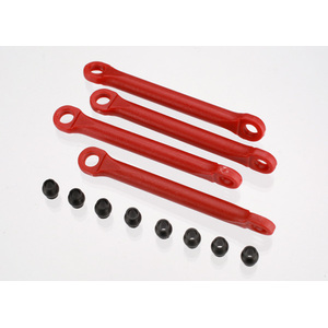 TRAXXAS 7018: Push rod (molded composite) (red) (4)/ hollow balls (8)