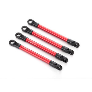 TRAXXAS 7118X: Push rods, aluminum (red-anodized) (4) (assembled with rod ends)