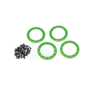 Beadlock rings, green (2.2") (aluminum) (4)/ 2x10 CS (48)  8168G