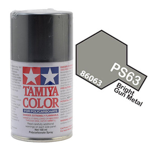 Tamiya PS-63 Bright Gunmetal Polycarbanate Spray Paint  86063