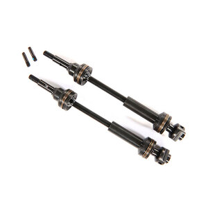 TRAXXAS 9051X: Driveshafts, front, steel-spline constant-velocity (complete assembly) (2)