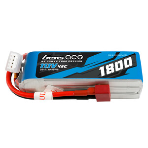 Gens Ace 11.1V 3S 1800mAh 45C LiPo Battery Soft Case w/ Deans Connector