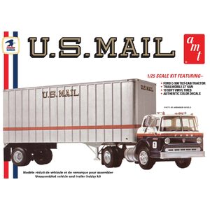 AMT Ford C900 US Mail Truck w/ USPS Trailer 1:25 Scale Model Plastic Kit