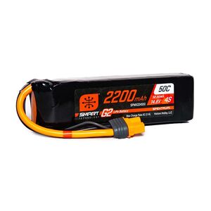 Spektrum 14.8V 4S 2200mAh 50C Smart G2 LiPo Battery: IC3 SPMX224S50