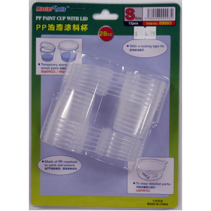 Master Tools 09993 PP Paint Cup with Lid, S-size (28cc x 12pcs)
