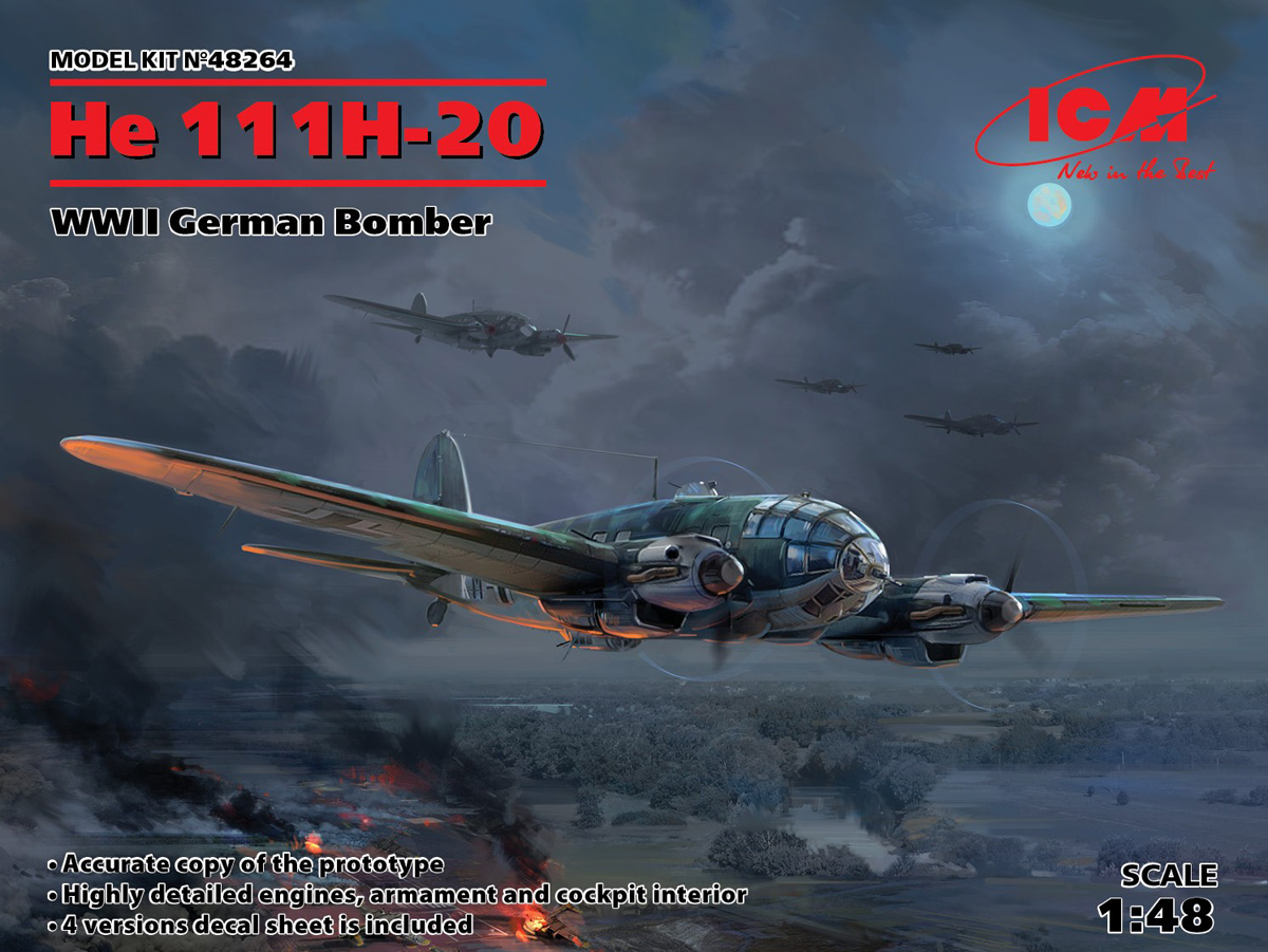 Kit He 111H-16 ICM 48263 de bombardier allemand de la WWII pour maquettiste passionné Kit He 111H-16 ICM 48263 de bombardier allemand de la WWII pour maquettiste passionné