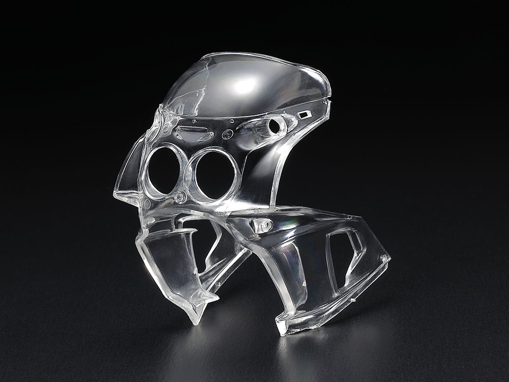 Tamiya 14058 The slide molded fairing is molded in clear plastic