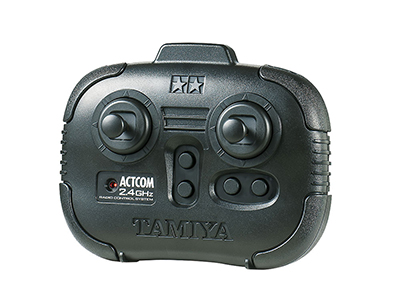 The transmitter’s left stick controls tank motion