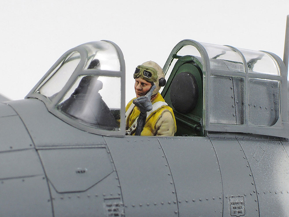 A pilot figure adds even more life to the model.