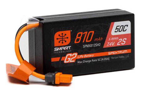 7.4V 810mAh 2S Smart G2 50C LiPo battery 