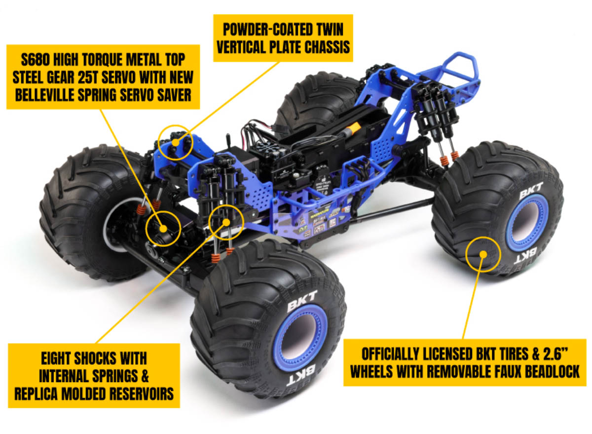 LMT 2.0 4X4 RC Monster Truck Features