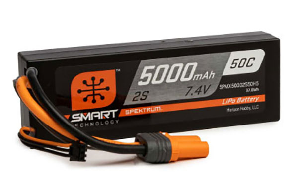 5000mAh 2S 50C Smart Hardcase LiPo Battery: IC5