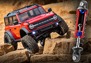 TRX-4M’s oil-filled GTM shocks offer smooth suspension