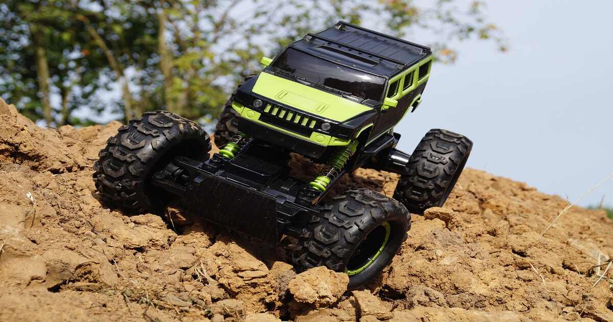 An image of one of the most popular types of RC cars - an off-road jeep.