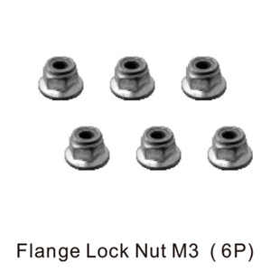 HBX 12043 Flanged Lock Nuts M3 (6pcs)