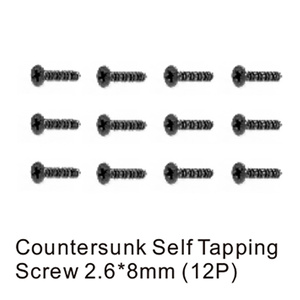 HBX S020 Countersunk Self Tapping Screws 2.6x8mm (12pcs)