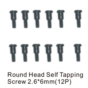 HBX S089 Self Tapping Round Head Screws 2.6x6mm (12pcs)