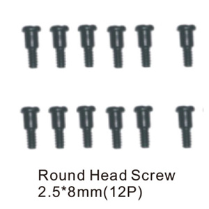 HBX S100 Round Head Screws 2.5x8mm (12pcs)