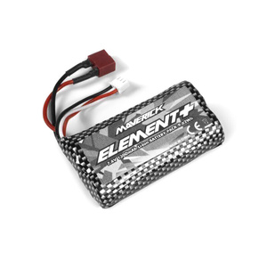 Maverick 150544 Element 7.4V 1300mAh 2S Li-Ion Battery, T-Style – 1/18 Atom