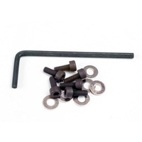 TRAXXAS 1552: Backplate screws (3x8mm hex cap) (6)/washers (6)/ wrench