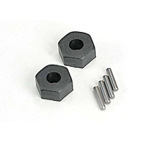 TRAXXAS 1654: Wheel hubs, hex (2)/ stub axle pins (2)