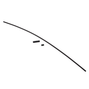 TRAXXAS 1726A: Antenna, tube, black (1)/ vinyl antenna cap (1)/ wire retainer (1)