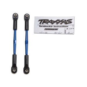 TRAXXAS 2336A: Turnbuckles, aluminum (blue-anodized), toe links, 61mm (2) (assembled w/ rod ends & hollow balls)