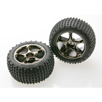 TRAXXAS 2470A: Tracer 2.2'' black chrome Wheels, Alias 2.2'' tires assembled