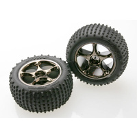 TRAXXAS 2470A: Tracer 2.2'' black chrome Wheels, Alias 2.2'' tires assembled 