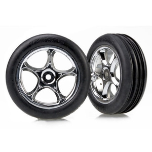 TRAXXAS 2471R Tires & Wheels, assembled Tracer 2.2'' chrome wheels