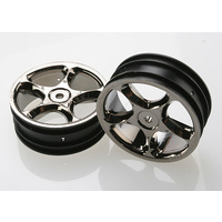 TRAXXAS 2473A: Wheels, Tracer 2.2'' (black chrome) (2) (Bandit front)