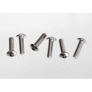 TRAXXAS 2577X: Screws, 3x10 button-head machine (hex drive) (stainless steel) (6)