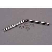 TRAXXAS 2637: Suspension pins, 31.5mm, chrome (2) w/ E-clips (4)