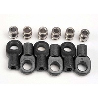 TRAXXAS 2742X: Rod ends, short (6)/ hollow balls (6)