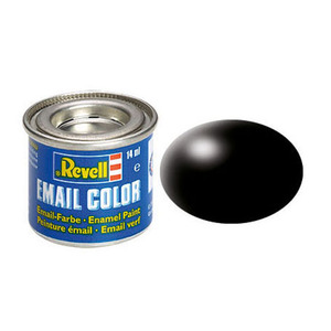 Revell 302 Black Silk Enamel Paint RAL 9005 14ml 32302