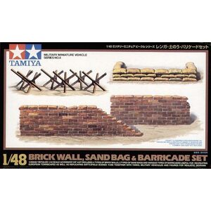 Tamiya 32508 Brick Wall, Sand Bag & Barricade Set 1:48 Scale Model Military Miniature Series no.8