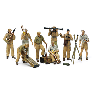 Tamiya 35343 German Africa Corps Luftwaffe Artillery Crew Set 1:35 Scale Model Military Miniature Series No.343