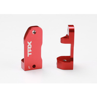 TRAXXAS 3632X: Caster blocks, 30-degree, red-anodized 6061-T6 aluminum (L&R)/ suspension screw pin (2)