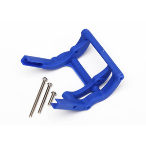 TRAXXAS 3677X: Wheelie bar mount (1)/ hardware (blue)