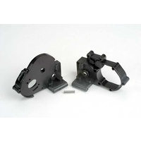 TRAXXAS 3691: Gearbox halves (l&r) (black) w/ idler gear shaft