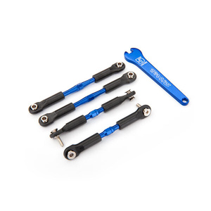 TRAXXAS 3741A: Turnbuckles, aluminum (blue-anodized), camber links, front, 39mm (2), rear, 49mm (2)