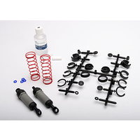 TRAXXAS 3760A: Ultra Shocks (grey) (long) (complete w/ spring pre-load spacers & springs) (2)