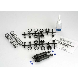 TRAXXAS 3762: Ultra Shocks (black) (xx-long) (complete w/ spring pre-load spacers & springs) (rear) (2)