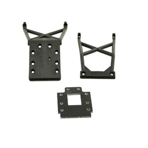 TRAXXAS 4133: Front & Rear Skid Plates/ fiberglass transmission spacer plate