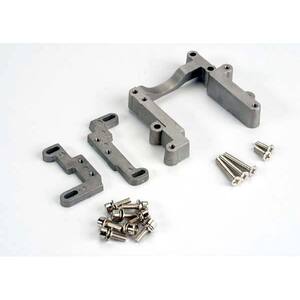TRAXXAS 4460: Engine mount, 2 piece, aluminum (w/ screws)