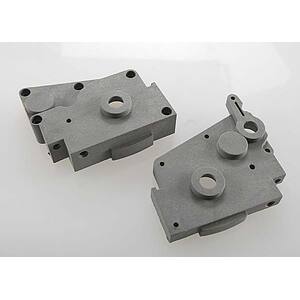 TRAXXAS 4491A: Gearbox halves (grey) (left & right)